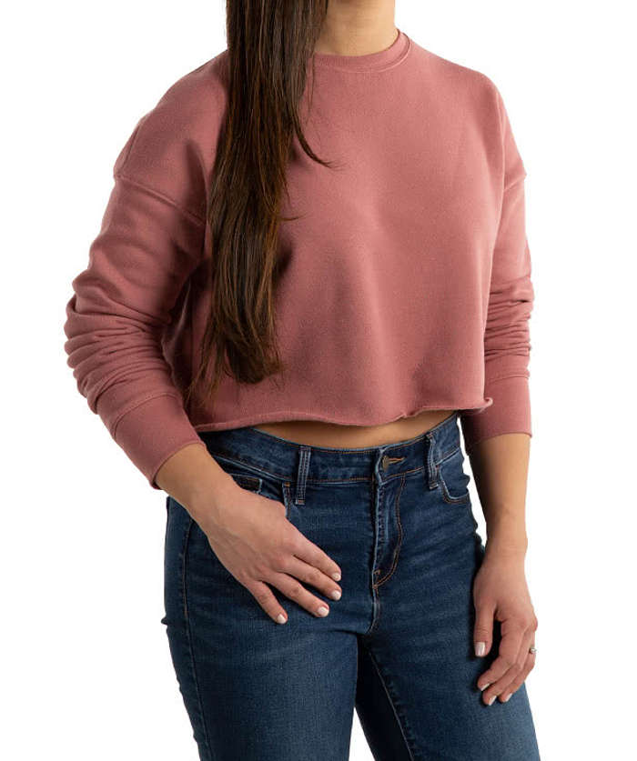 Bella + Canvas Women's Drop Shoulder Cropped Crewneck Sweatshirt