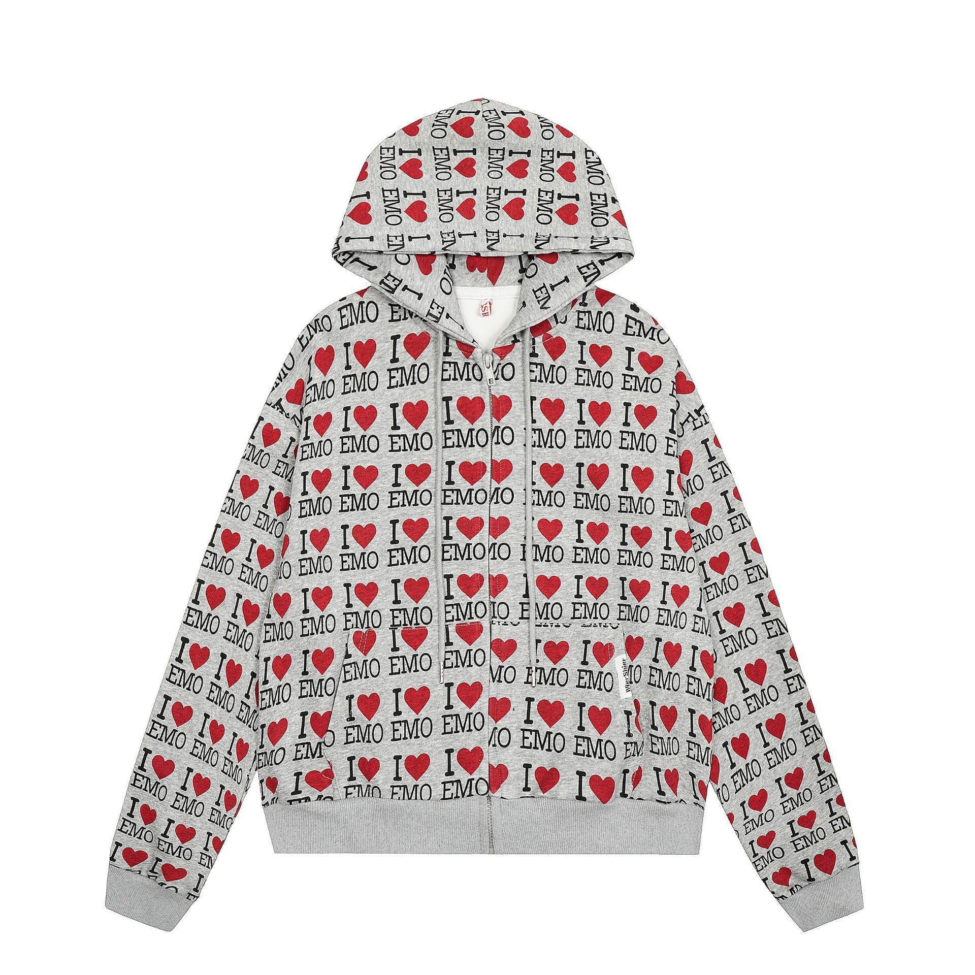 Autumn Retro Pattern Hooded Sweater Cardigan